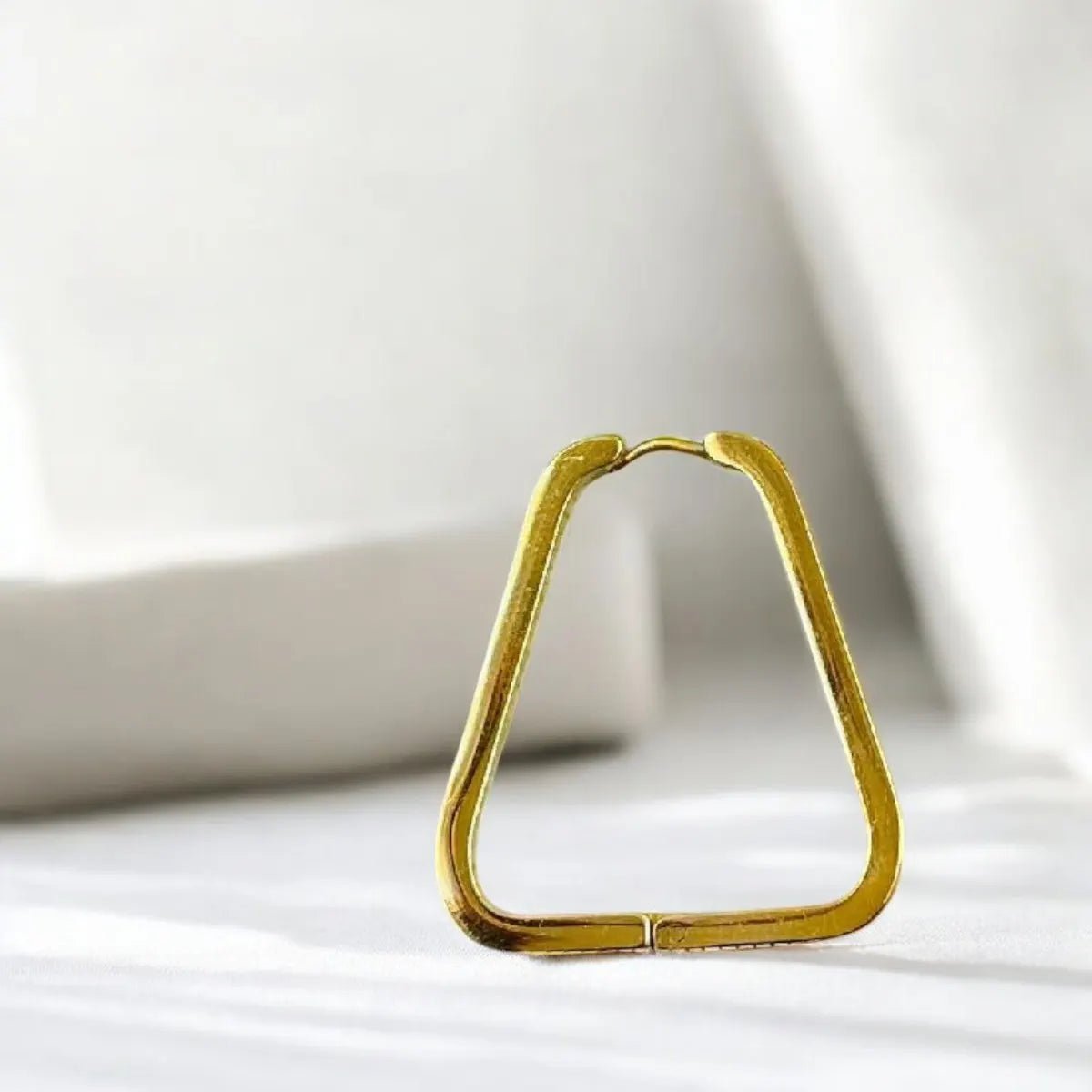 18K Gold Triangle Hoop Earrings for Women – Stainless Steel, Anti - Tarnish - Earrings - Cadeau Craft