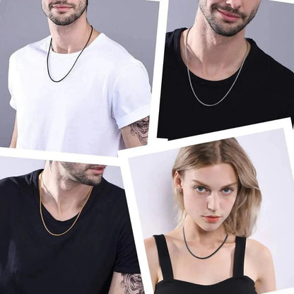 316L Stainless Steel Popcorn Box Link Necklace Chain for Men – Silver Finish - Necklace - Cadeau Craft
