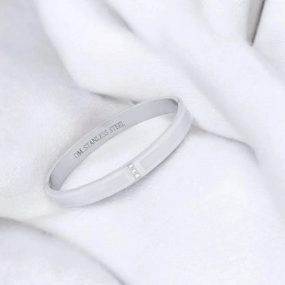 Classic American Diamond CZ Stainless Steel Kada Bangle Bracelet for Men - Cuff & Kada - Cadeau Craft