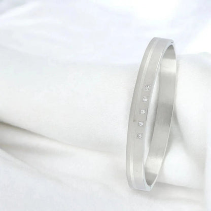 Classic American Diamond Stainless Steel Kada Bracelet for Men - Cuff & Kada - Cadeau Craft