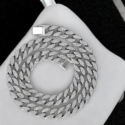 Hip Hop Iced Out Thick Heavy Chunky Cuban Curb Chain Necklace for Men – Gold with American Diamonds - Necklace - Cadeau Craft