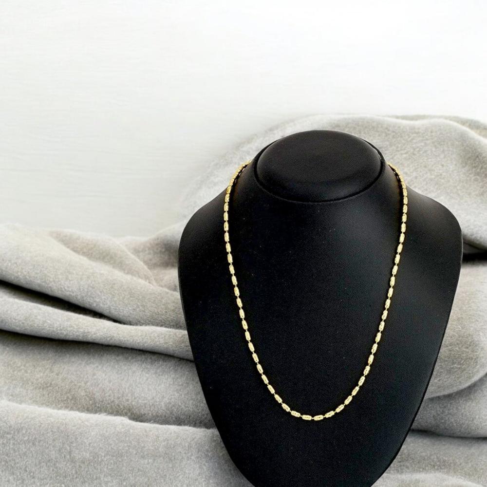 Men's 19'' Oval Cylinder Chain - 22K Gold Plated, Sleek & Durable Design - Necklace - Cadeau Craft